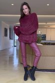 Claudia Shaggy Knit Burgundy